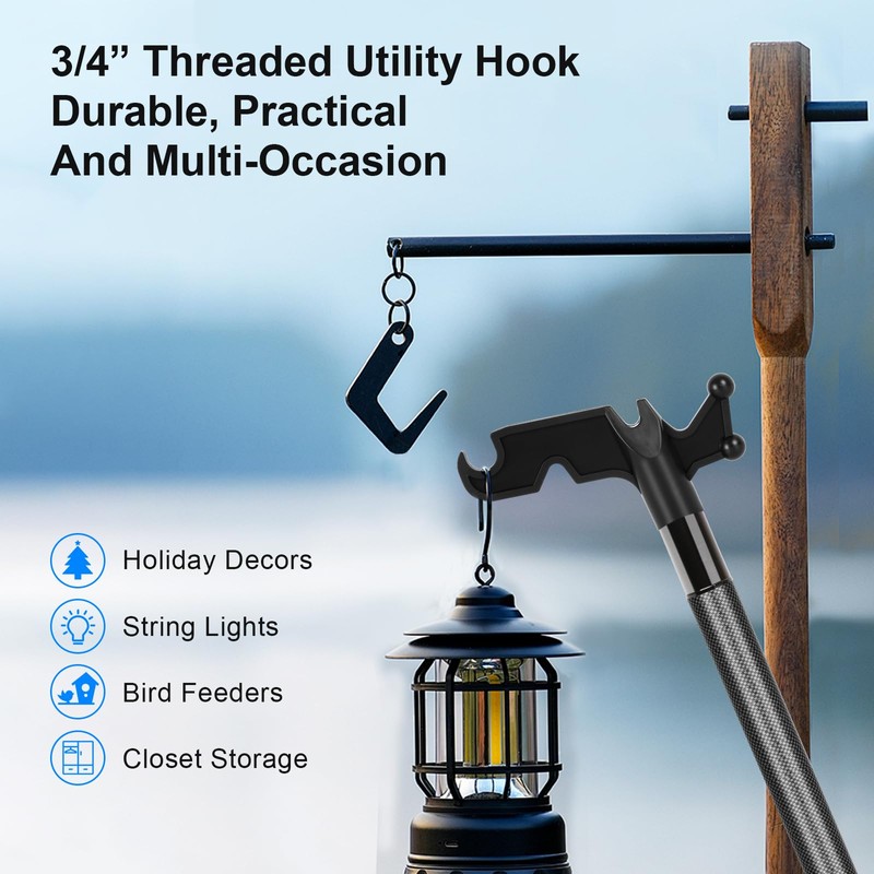 DOBEN Carbon Fiber Christmas Light Pole Hanger Tool Tree, 4.7
