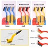 Wire Brush Set 3Pcs, Nylon/Brass/Stainless Steel Bristles with Curved Handle