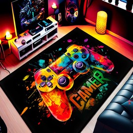Gaming Rug for Boys Bedroom,Video Game Carpet with Gaming Theme Design,Gamer Rug for Room 60x40in