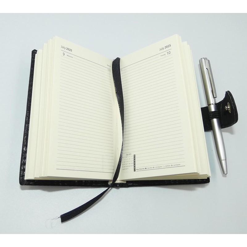 2025 Page a Day A7 Diary Soft Leather Feel Pocket