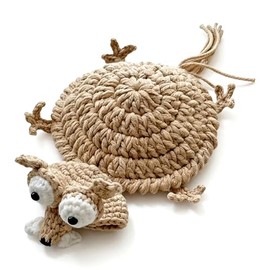 Handmade Crochet Squirrel Coaster