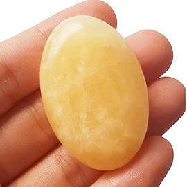 Manekieko Natural Yellow Jade Mini Oval Palm Pocket Healing Crystal Massage Spa Energy Stone,Crystals and Healing Stones