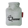 Huuraa Taschenwärmer Queen Krone Geschenk 0,2 Liter Grey Mini Veloursbezug Queen Geschenkidee
