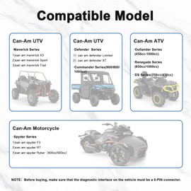 AMHTDOL OBD2 Adapter for BRP 6 Pin to 16 Pin Obd Diagnoatic Cable,Obd1 6pin to OBDii 16pin Connector Fits Bombardier ATV UTV Vehicles Include Can-Am and Motorcycle,Work with ELM327 Scanner Code Reader