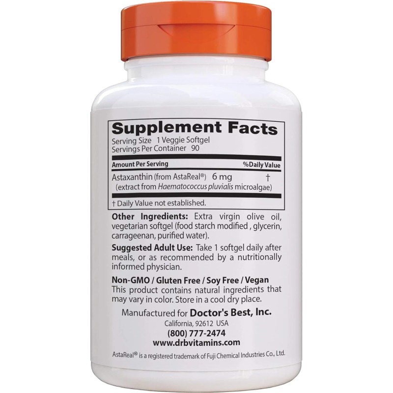 Doctors Best Astaxanthin AstaPure 6mg 90sg