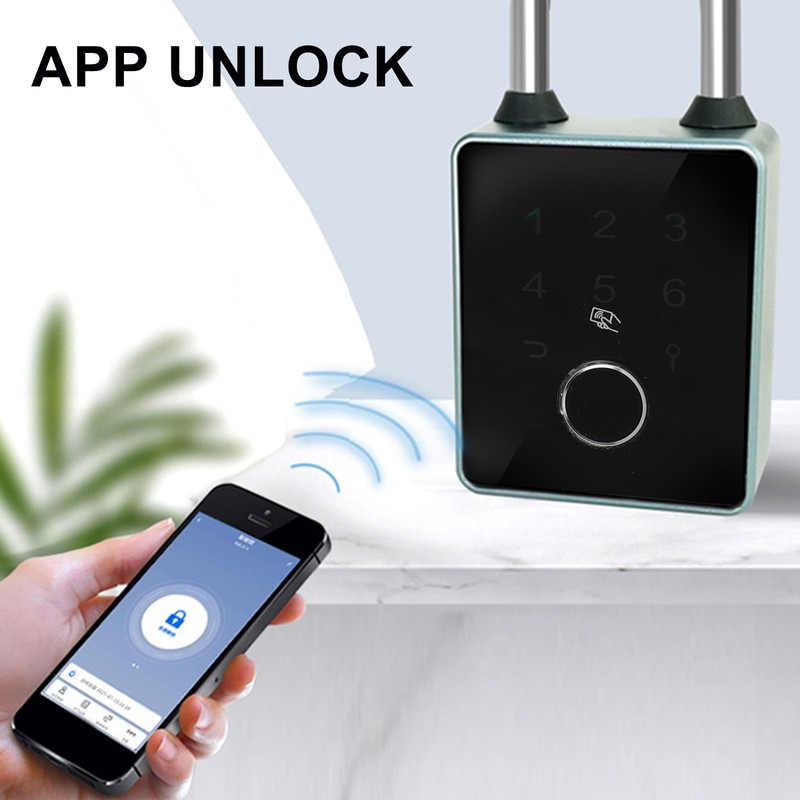 Smart Fingerprint Password Padlock Card APP Key Access Theft Proof
