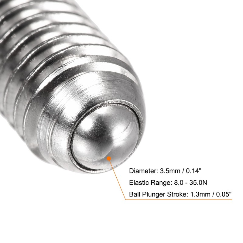 sourcing map Ball Point Set Screws, M6 x 12mm 304