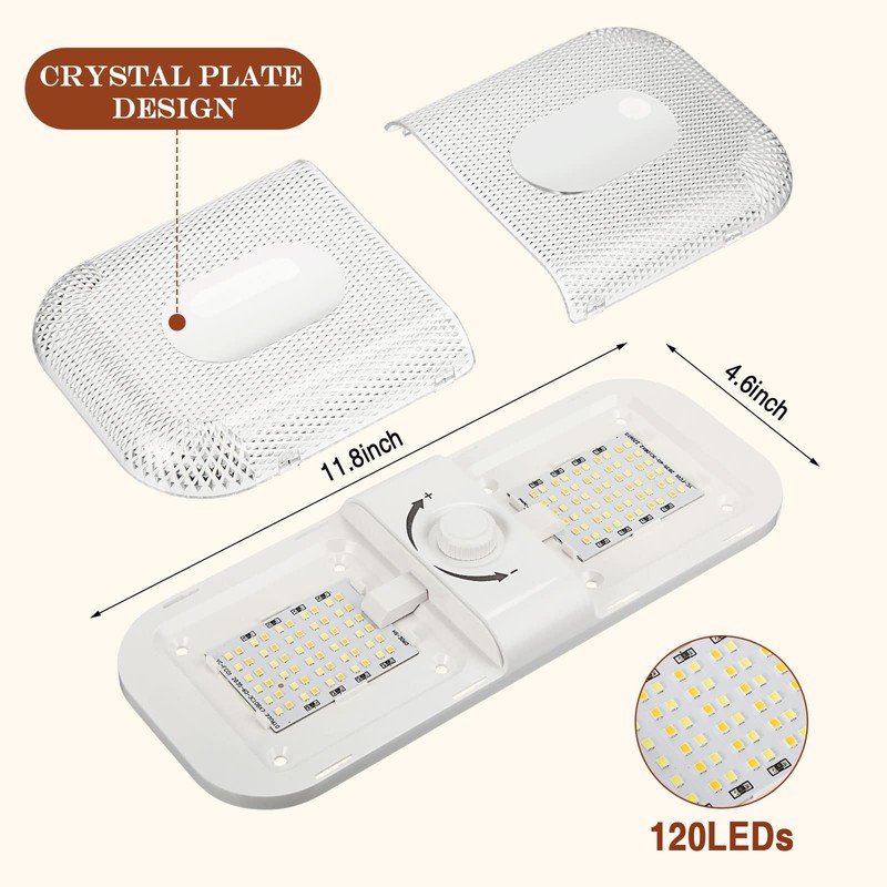 Retisee 10 Pcs RV Lights Interior 1700LM, 3 Color 12V