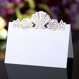 50 Place Cards 12 x 9 cm Cream Starfish and Shell Place Cards Place Cards Place Cards Name Cards Table Reservation Wedding as Notice Sign