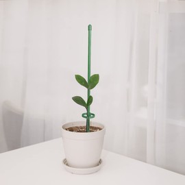 12 Inch Plant Support Stakes, with Adjustable Retaining Ring Green Plant Sticks Support Stakes for Indoor and Outdoor Plants,Flowers,Climbing(10Pcs)