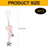 Lotsdonxia 4 Pcs Cute Pink Butterfly & Star Phone Charm