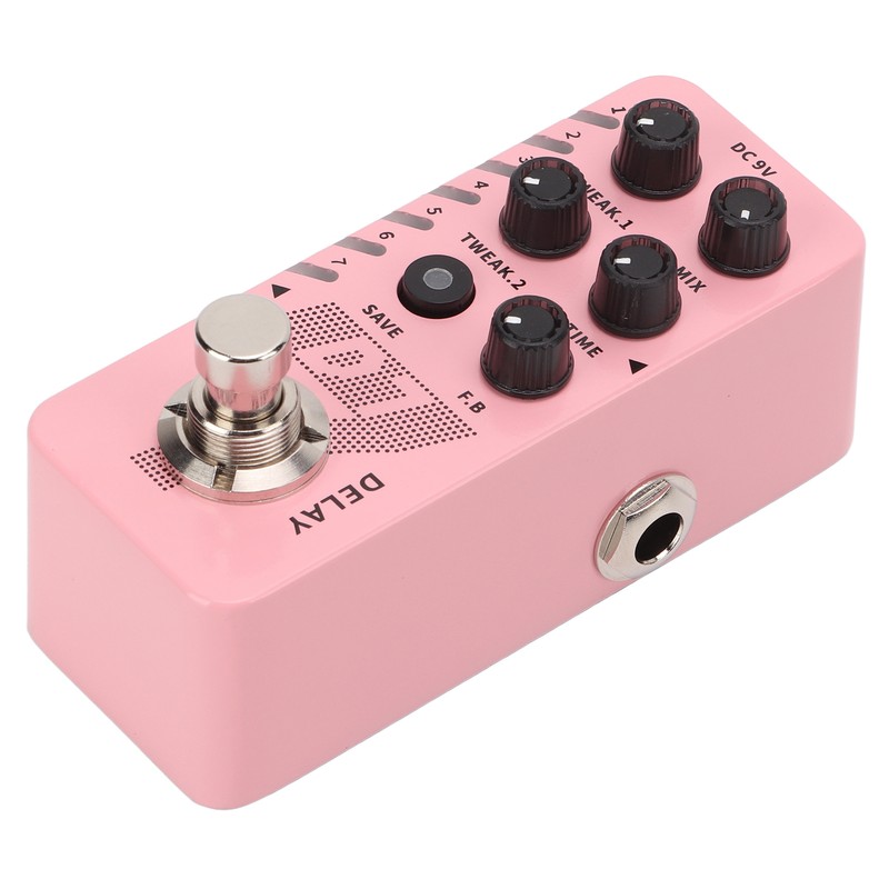 Digital Delay Pedal Metal Pink Guitar Looper Effect Pedals with