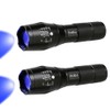 2 Pcs Single Mode Blue Light Flashlight Long Range LED