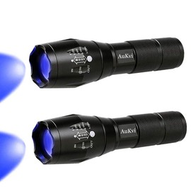 2 Pcs Single Mode Blue Light Flashlight Long Range LED Blue Flashlight Torch Best for Night Fishing Hunting