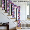 Garland Patriotic Decor Red White Blue Metallic Tinsel with Stars