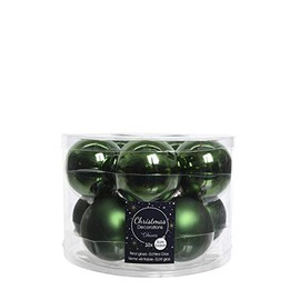 Decoris Glass Christmas Bauble - Green, 6 cm