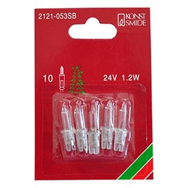 Konstsmide 2121-053SB Replacement Bulb for Mini Fairy Lights 24 V 1.2 W Blister Pack of 5 Transparent Plug-In Socket Clear