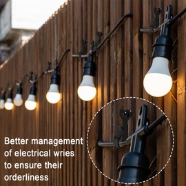 Dapute 60 Pack String Light Hooks, Stainless Steel Hooks for Outdoor String Lights，Screw in Lights Clips for Light Wire Outside Hanging Fairy Lights, Wall Decor Ornaments, Wind Chimes, Plants(Black)