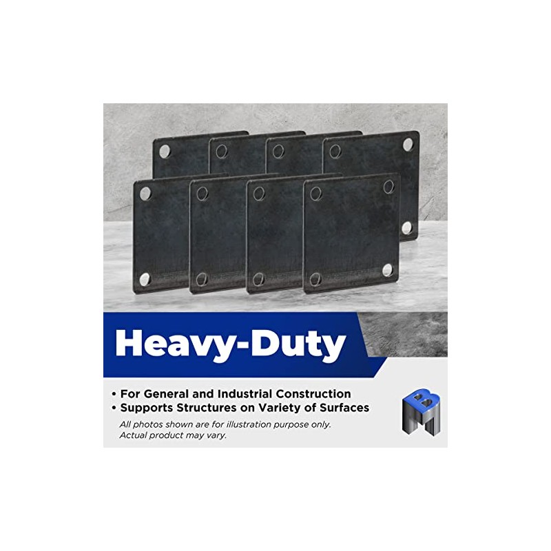 Bobco Metals 6”X6” Weldable Square Steel Metal Baseplate - A36