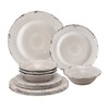 UPware 12-Piece Melamine Dinnerware Set, Includes Dinner Plates, Salad Plates,
