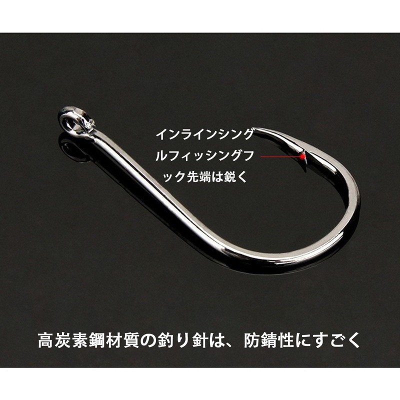 釣りフック 釣り針 500個セット 管付き 釣りフック 大環 太軸 釣針 生き餌釣り アシストフック