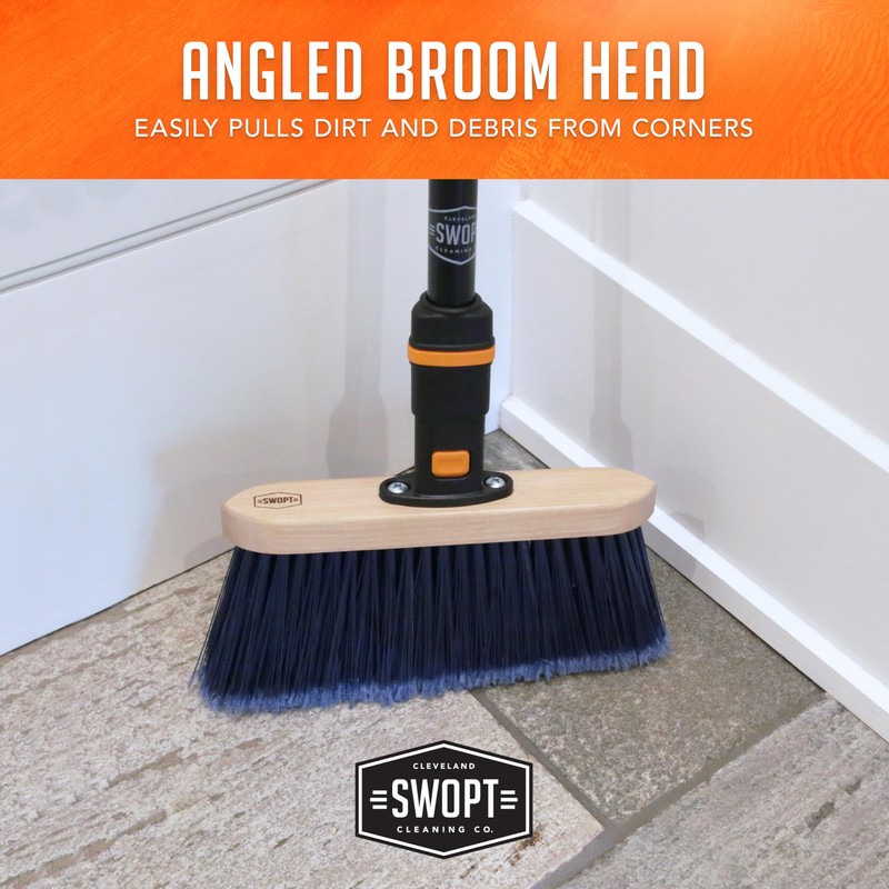 SWOPT Premium Multi-Surface Angle Broom Cleaning Head — Indoor and
