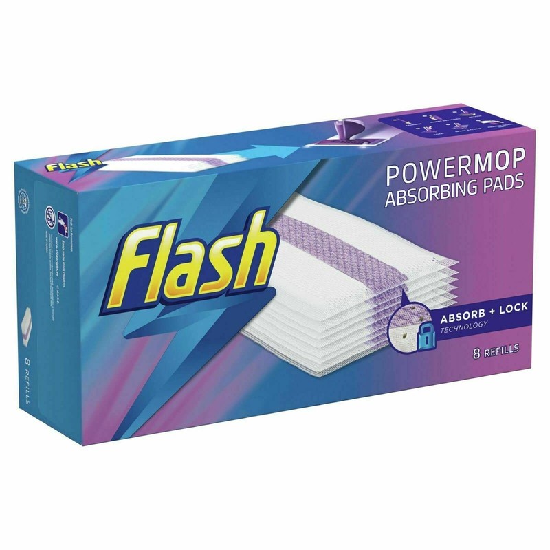 Flash Powermop Absorbing Multi-Surface Pads Refills - 8 Count