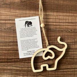 Friendship Elephant Ornament, Wooden Elephant Christmas Ornament with Story, Sisterhood Elephant Ornament for Women Tribe, Friendship Gift for Best Sisters Friends (Elephant B)