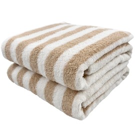 Repeat Sign (:re) Daily Towel [Firm] Solid Color Bath Towel Y Stripe Beige 2 Piece Cotton 100% Cotton 23.6 x 47.2 inches (60 x 120 cm) Everyday Use For Room Or Outdoor Use