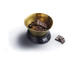 MasterClass Digital Kitchen Scales with Bowl in Gift Box, Stainless Steel, 5 kgs, Black/Brass