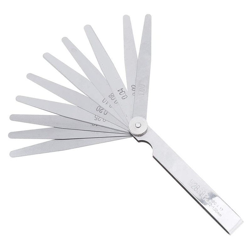 Gasea 17 Blades Stainless Steel Feeler Gauge Measuring Tool, 0.02-1.00mm