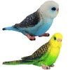 LOGOFUN 2pcs Simulation Birds Figrines Plastic Parakeets Statue Model Wildlife