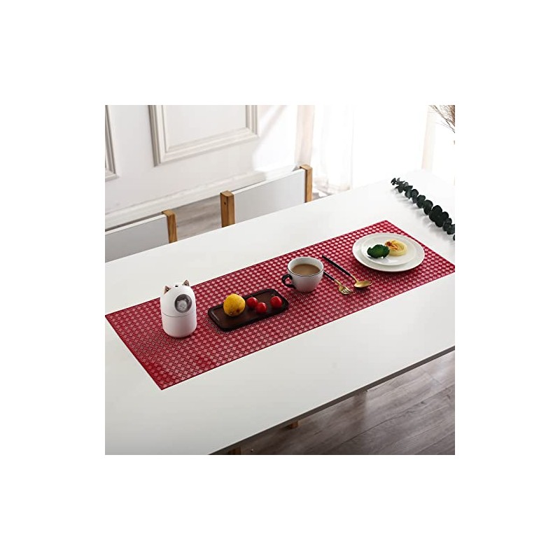 Hosoncovy Hollow Table Runner Non-slip Decorative PVC Table Mats Placemat