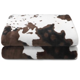 Cow Print Blanket Animal Brown Black Milky White Throw Blankets,Cow Print Blanket for Kids Adults, Soft Cow Blankets and Throws Cowhide Decor for Couch Sofa Bed 40"×50"