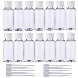 BENECREAT 24 Pieces 1.7 fl oz (50 ml), Small Divided Bottle, One-Touch Travel Bottle, White Cap, Plastic Container, Empty Bottle, Refill Bottle, Shampoo, Cream, Cosmetics, Storage, Travel Supplies