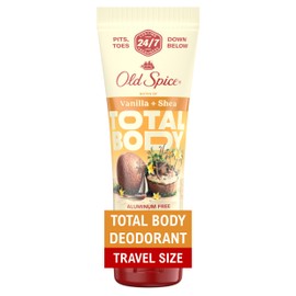 Old Spice Whole Body Deodorant for Men, Travel Size Total Body Deodorant, Vanilla + Shea, Aluminum Free Deodorant Cream for 24/7 Freshness // Dermatologist Tested Whole Body Deodorant, 0.8 oz