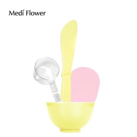 Mediflower 팩도구 4종세트(팩볼+스파츌라+계량컵+해면) 4-piece Pack Tool Set (Pack Ball + Spatula + Measuring Cup + Sponge)