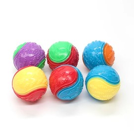 Meakin Trade Squeaky Dog Balls - 6 Pack Dog Toys in Bright Colours for Endless Fun, Training, and Bonding - Durable and Safe Strong Dog Toy Suitable for All Breeds and Sizes