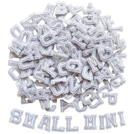 Zlettery 130pcs Iron on Letter Patches 0.7 inch, 5 Sets of 26 Embroidered Alphabet A-Z Patches for Clothing Jackets Hats Backpacks Jeans White