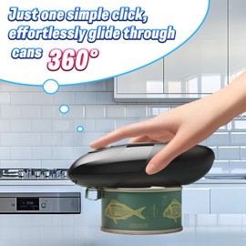 One Touch Electric Can Opener Fits All Can Sizes, Smooth Edge，Food Safe Kitchen Gadgets Automatic Can Opener for Kitchen