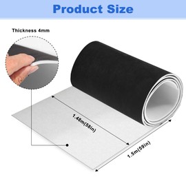 Vehipa Black Suede Headliner, 59" L x 58" W Car Headliner Material with Foam Backing, Suede Fabric for Headliner Car Roof Interior Fabric Replacement for Automotive, SUV, RV Roof Repair