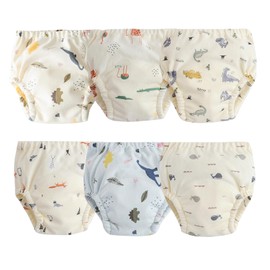 Orinery Unisex Training Underwear Cotton Toddler Boys Underpants Potty Training Panties Waterproof Girls Pee Panties 6-Pack (MS596-A, 6-12 Months Old)