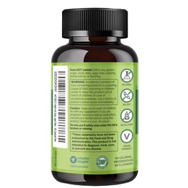 NATURELO NATURELO Vegan Iron Supplement with Vitamin C and Organic Whole Foods - Gentle Iron Pills for Women & Men with Iron Deficiency Including Pregnancy, Anemia and Vegan Diets - 180 Mini Capsules