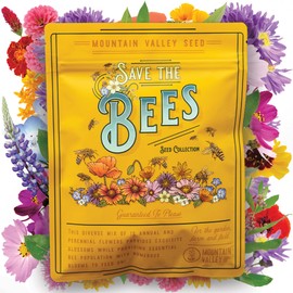 Wildflower Seeds Bulk, 2 Oz. 80,000+ Seeds – Save The Bees Mix with 19 Non-GMO Varieties – Bee Friendly & Pollinator Wildflower Seed for Planting