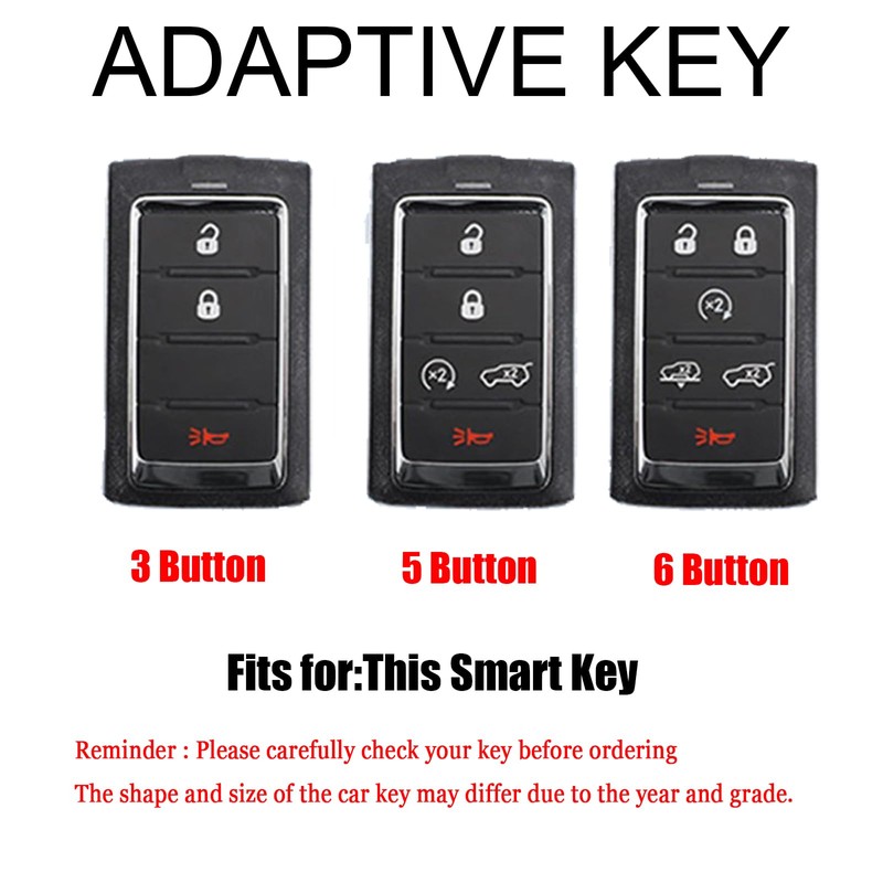 HIBEYO 3 Button Fit for Jeep Leather Key Fob Cover