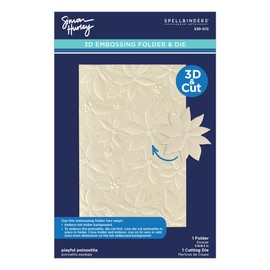Spellbinders E3D-072 Playful Poinsettia 3D Embossing Folder by Simon Hurley, Clear