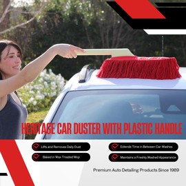 California Car Duster Heritage Car Duster with Plastic Handle and Cotton Mop 86243 Lifts and Removes Dust