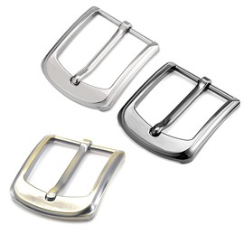 ZDNT Pack of 3 Belt Buckles Men's Metal Classic Belt Buckle 3.8 cm (38-40 mm) Single Prong Square Belt Buckle Replacement Snap Buckle Belt Buckle for Men Women Belt, silver