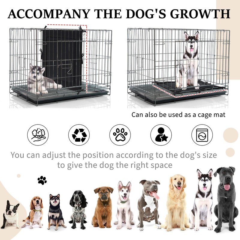 Thyle Dog Crate Divider Panel, Black Thick Dog Kennel Divider