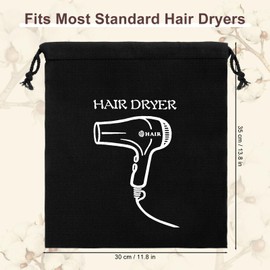 Hair Dryer Bags Bulk, Hairdryers Storage Drawstring Pouch, Blow Dryer Case Container Hairdryer and Styling Tools Accessories Bags for Hotel Home Travel Bathroom 11.8 x 13.7 inch (4 PCS Black)